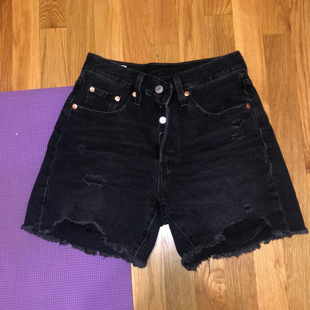 Levi’s Black Distressed Shorts